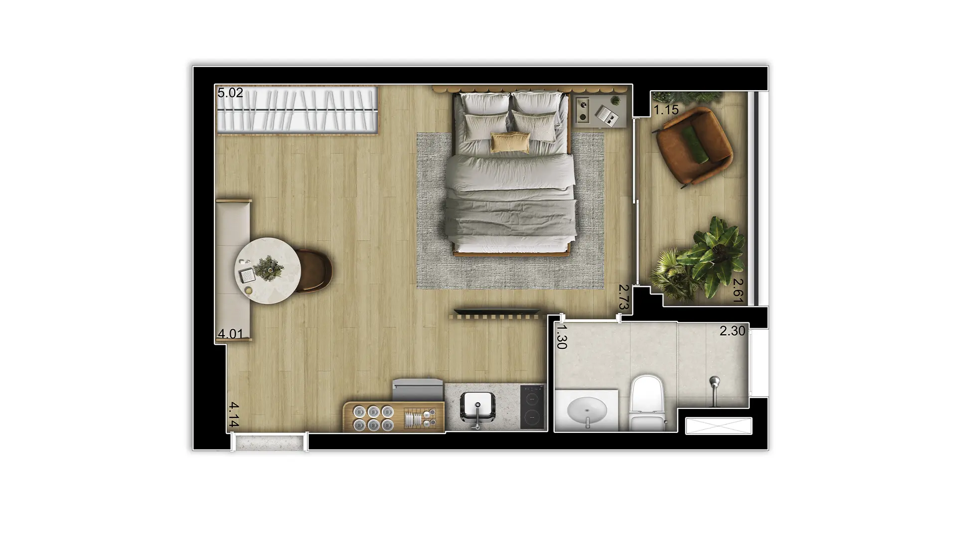 Marques By Cambur Planta Studio 30m²